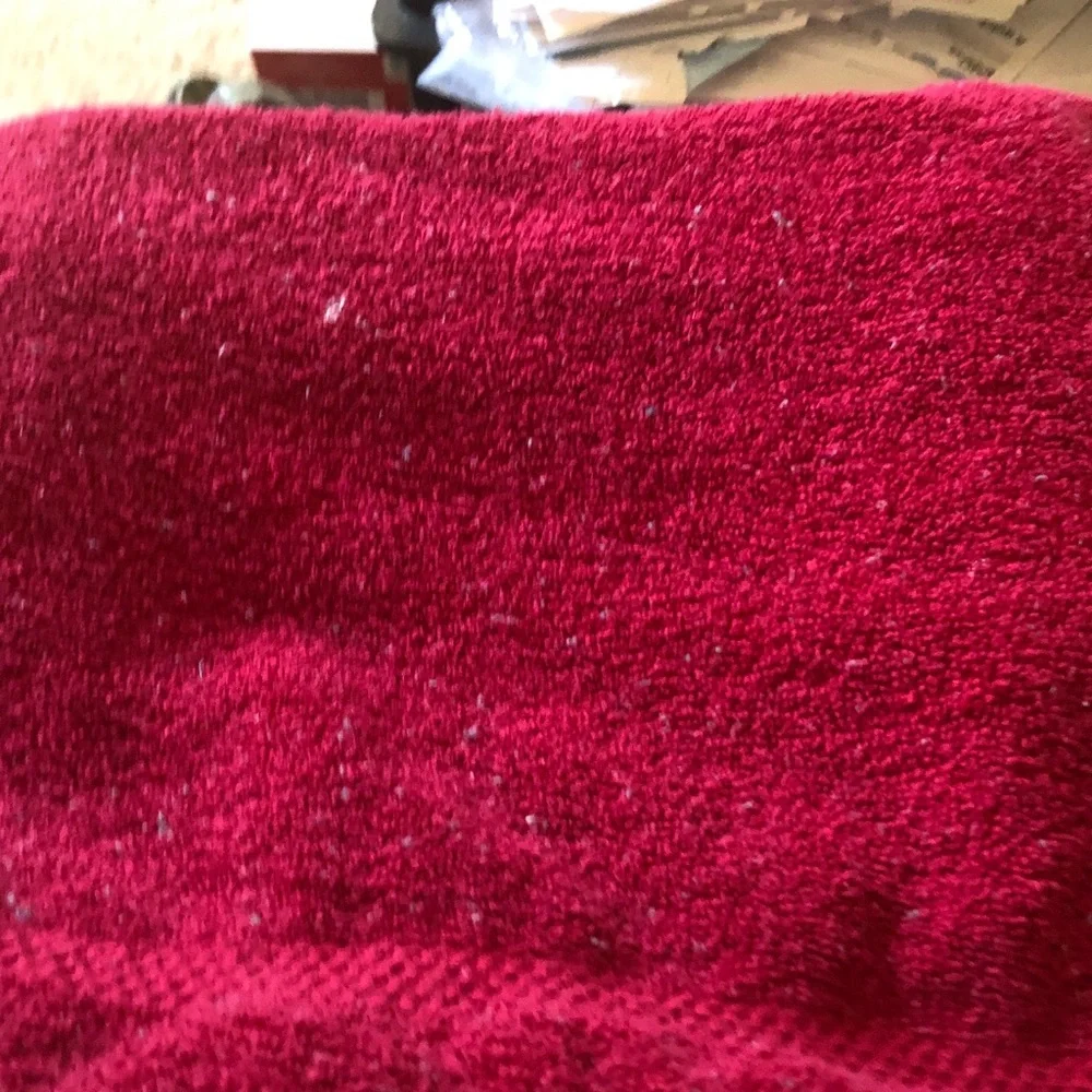 Plush Deep Red Towel or Fabric
